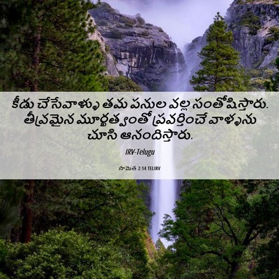 Picture 06 - సామెత 2:14 TELIRV - కీడు చేసేవాళ్ళు - Bible Verse Picture