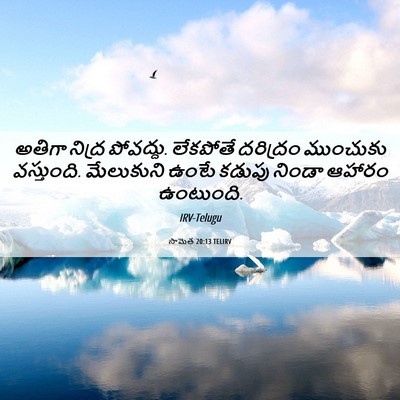Picture 06 - సామెత 20:13 TELIRV - అతిగా నిద్ర - Bible Verse Picture