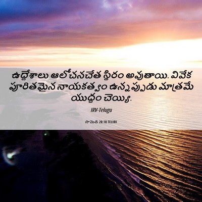 Picture 06 - సామెత 20:18 TELIRV - ఉద్దేశాలు - Bible Verse Picture