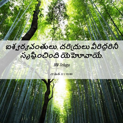 Picture 06 - సామెత 22:2 TELIRV - ఐశ్వర్యవంతులు, - Bible Verse Picture