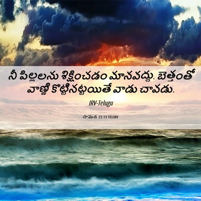 Picture 06 - సామెత 23:13 TELIRV - నీ పిల్లలను - Bible Verse Picture