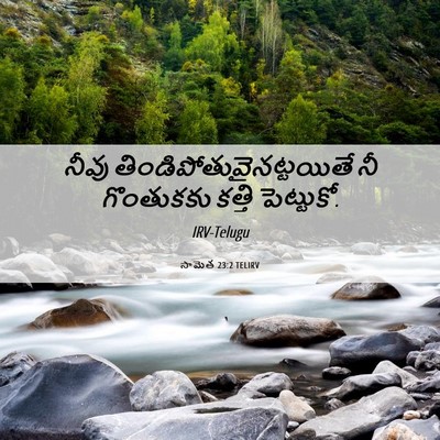Picture 06 - సామెత 23:2 TELIRV - నీవు - Bible Verse Picture