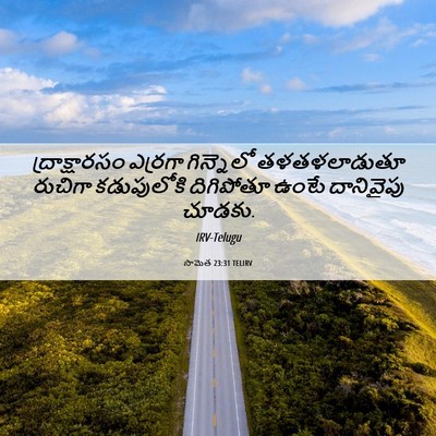 Picture 06 - సామెత 23:31 TELIRV - ద్రాక్షారసం - Bible Verse Picture