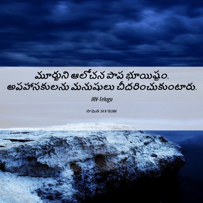 Picture 06 - సామెత 24:9 TELIRV - మూర్ఖుని ఆలోచన - Bible Verse Picture