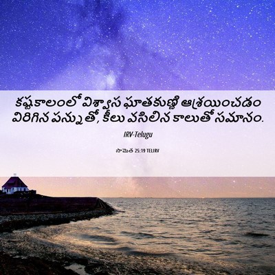 Picture 06 - సామెత 25:19 TELIRV - కష్టకాలంలో - Bible Verse Picture