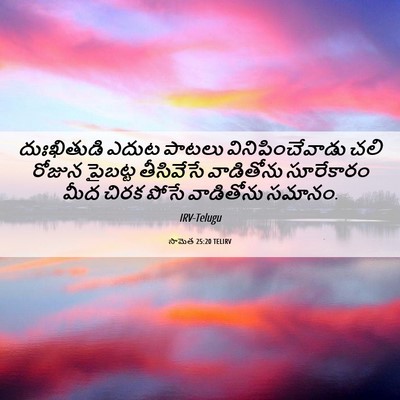 Picture 06 - సామెత 25:20 TELIRV - దుఃఖితుడి ఎదుట - Bible Verse Picture