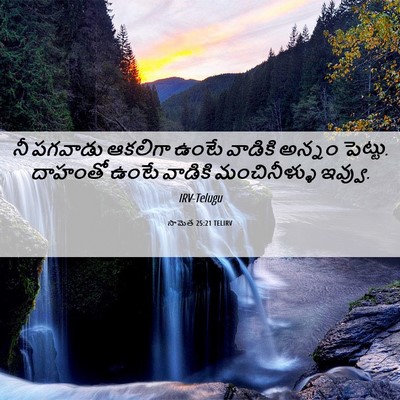 Picture 06 - సామెత 25:21 TELIRV - నీ పగవాడు ఆకలిగా - Bible Verse Picture