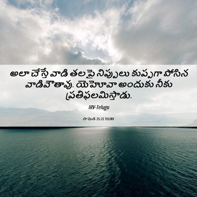 Picture 06 - సామెత 25:22 TELIRV - అలా చేస్తే వాడి - Bible Verse Picture