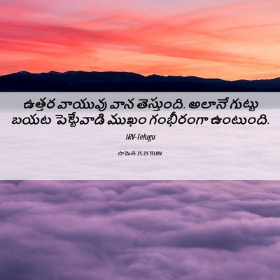 Picture 06 - సామెత 25:23 TELIRV - ఉత్తర వాయువు వాన - Bible Verse Picture