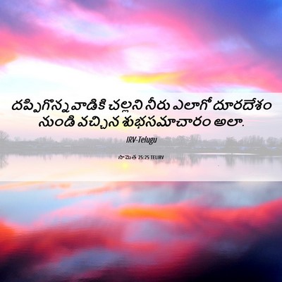 Picture 06 - సామెత 25:25 TELIRV - దప్పిగొన్నవాడికి - Bible Verse Picture
