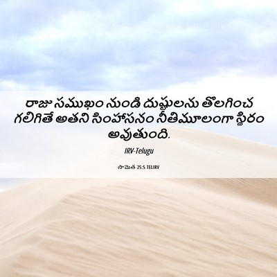 Picture 06 - సామెత 25:5 TELIRV - రాజు సముఖం నుండి - Bible Verse Picture