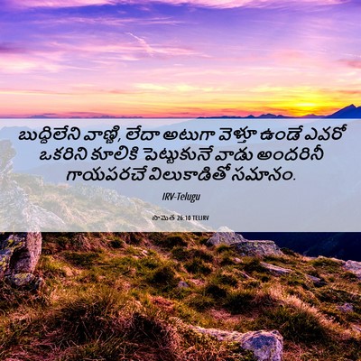 Picture 06 - సామెత 26:10 TELIRV - బుద్ధిలేని - Bible Verse Picture