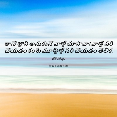 Picture 06 - సామెత 26:12 TELIRV - తానే జ్ఞాని - Bible Verse Picture