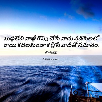 Picture 06 - సామెత 26:8 TELIRV - బుద్ధిలేని వాణ్ణి - Bible Verse Picture