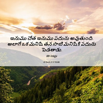 Picture 06 - సామెత 27:17 TELIRV - ఇనుము చేత ఇనుము - Bible Verse Picture