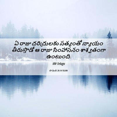 Picture 06 - సామెత 29:14 TELIRV - ఏ రాజు దరిద్రులకు - Bible Verse Picture