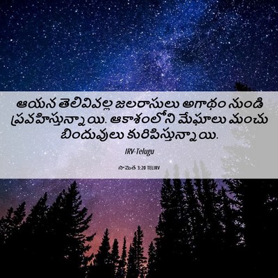 Picture 06 - సామెత 3:20 TELIRV - ఆయన తెలివివల్ల - Bible Verse Picture