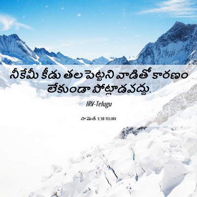 Picture 06 - సామెత 3:30 TELIRV - నీకేమీ కీడు - Bible Verse Picture