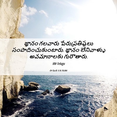 Picture 06 - సామెత 3:35 TELIRV - జ్ఞానం గలవారు - Bible Verse Picture