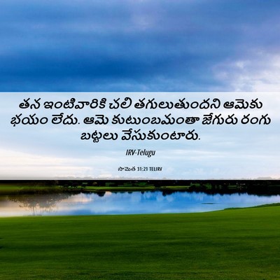 Picture 06 - సామెత 31:21 TELIRV - తన ఇంటివారికి చలి - Bible Verse Picture