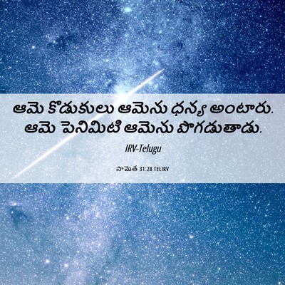 Picture 06 - సామెత 31:28 TELIRV - ఆమె కొడుకులు - Bible Verse Picture