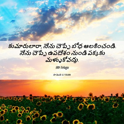 Picture 06 - సామెత 5:7 TELIRV - కుమారులారా, నేను - Bible Verse Picture