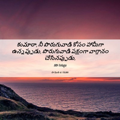 Picture 06 - సామెత 6:1 TELIRV - కుమారా, నీ - Bible Verse Picture
