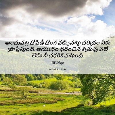 Picture 06 - సామెత 6:11 TELIRV - అందువల్ల దోపిడీ - Bible Verse Picture