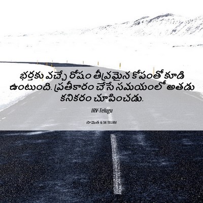 Picture 06 - సామెత 6:34 TELIRV - భర్తకు వచ్చే రోషం - Bible Verse Picture