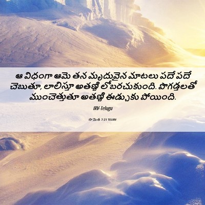 Picture 06 - సామెత 7:21 TELIRV - ఆ విధంగా ఆమె తన - Bible Verse Picture