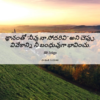 Picture 06 - సామెత 7:4 TELIRV - జ్ఞానంతో “నీవు నా - Bible Verse Picture