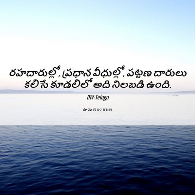 Picture 06 - సామెత 8:2 TELIRV - రహదారుల్లో, - Bible Verse Picture