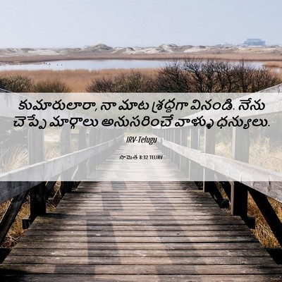 Picture 06 - సామెత 8:32 TELIRV - కుమారులారా, నా మాట - Bible Verse Picture