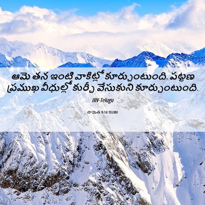Picture 06 - సామెత 9:14 TELIRV - ఆమె తన ఇంటి - Bible Verse Picture