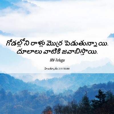 Picture 06 - హబక్కూకు 2:11 TELIRV - గోడల్లోని రాళ్లు - Bible Verse Picture
