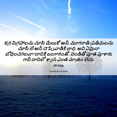 Picture 06 - హబక్కూకు 2:19 TELIRV - కర్ర విగ్రహాలను - Bible Verse Picture