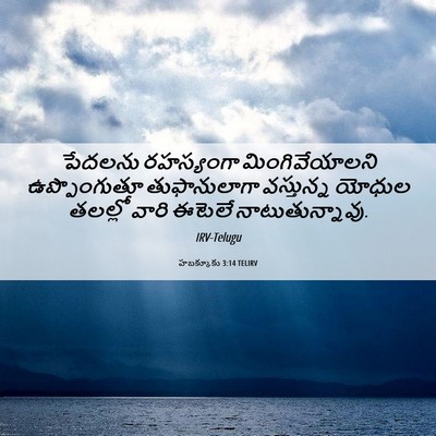 Picture 06 - హబక్కూకు 3:14 TELIRV - పేదలను రహస్యంగా - Bible Verse Picture