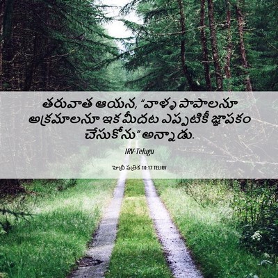 Picture 06 - హెబ్రీ పత్రిక 10:17 TELIRV - తరువాత ఆయన, “వాళ్ళ - Bible Verse Picture