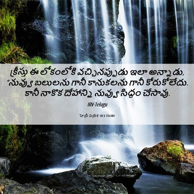 Picture 06 - హెబ్రీ పత్రిక 10:5 TELIRV - క్రీస్తు ఈ - Bible Verse Picture