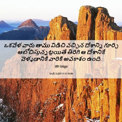 Picture 06 - హెబ్రీ పత్రిక 11:15 TELIRV - ఒకవేళ వారు తాము - Bible Verse Picture
