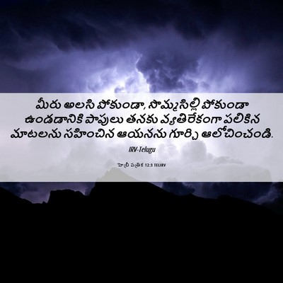 Picture 06 - హెబ్రీ పత్రిక 12:3 TELIRV - మీరు అలసి పోకుండా, - Bible Verse Picture