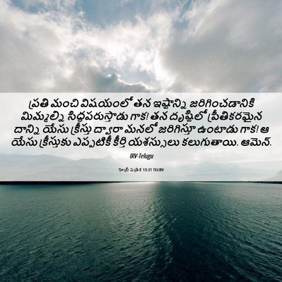 Picture 06 - హెబ్రీ పత్రిక 13:21 TELIRV - ప్రతి మంచి - Bible Verse Picture