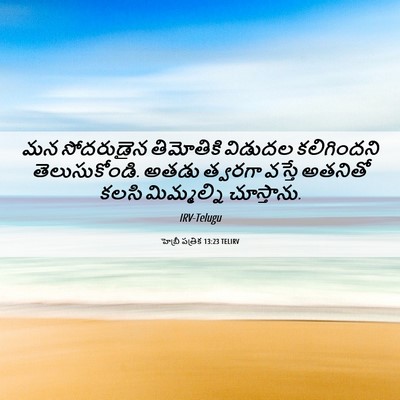 Picture 06 - హెబ్రీ పత్రిక 13:23 TELIRV - మన సోదరుడైన - Bible Verse Picture