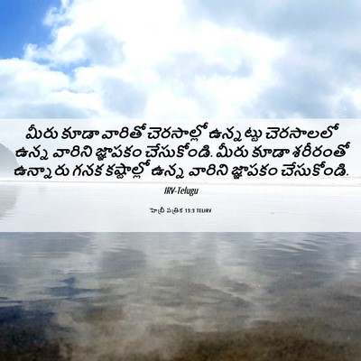 Picture 06 - హెబ్రీ పత్రిక 13:3 TELIRV - మీరు కూడా వారితో - Bible Verse Picture