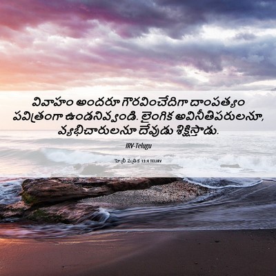 Picture 06 - హెబ్రీ పత్రిక 13:4 TELIRV - వివాహం అందరూ - Bible Verse Picture
