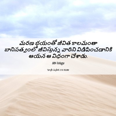 Picture 06 - హెబ్రీ పత్రిక 2:15 TELIRV - మరణ భయంతో జీవిత - Bible Verse Picture