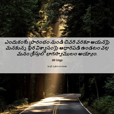 Picture 06 - హెబ్రీ పత్రిక 3:14 TELIRV - ఎందుకంటే ప్రారంభం - Bible Verse Picture
