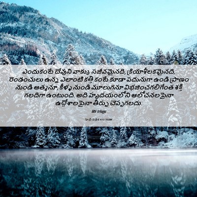 Picture 06 - హెబ్రీ పత్రిక 4:12 TELIRV - ఎందుకంటే దేవుని - Bible Verse Picture