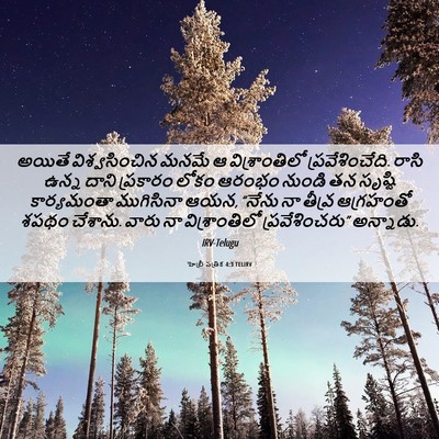 Picture 06 - హెబ్రీ పత్రిక 4:3 TELIRV - అయితే విశ్వసించిన - Bible Verse Picture