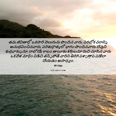 Picture 06 - హెబ్రీ పత్రిక 6:5 TELIRV - తమ జీవితాల్లో - Bible Verse Picture